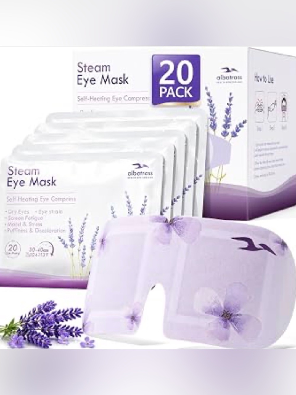 Lavender Steam Eye Mask — 20 Pack